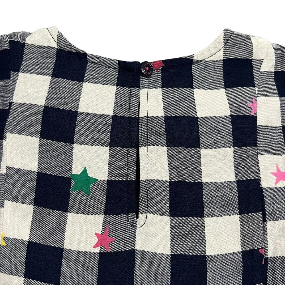 NEW Joules 4Y Navy Buffalo Plaid Stars Dress - Picture 3 of 7